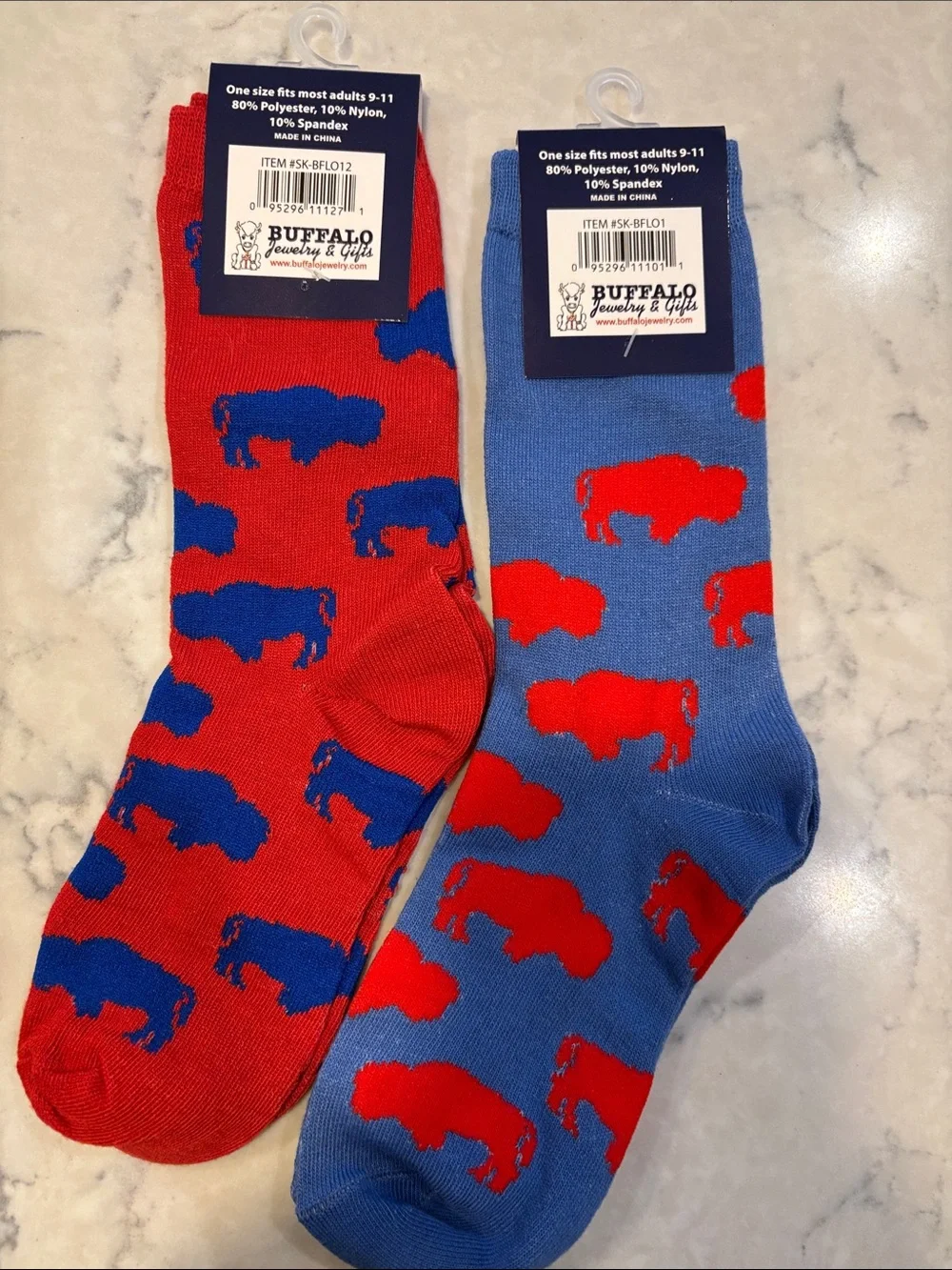 Buffalo Red and Blue Mismatched Buffalo Crew Socks - Buffalo Brand